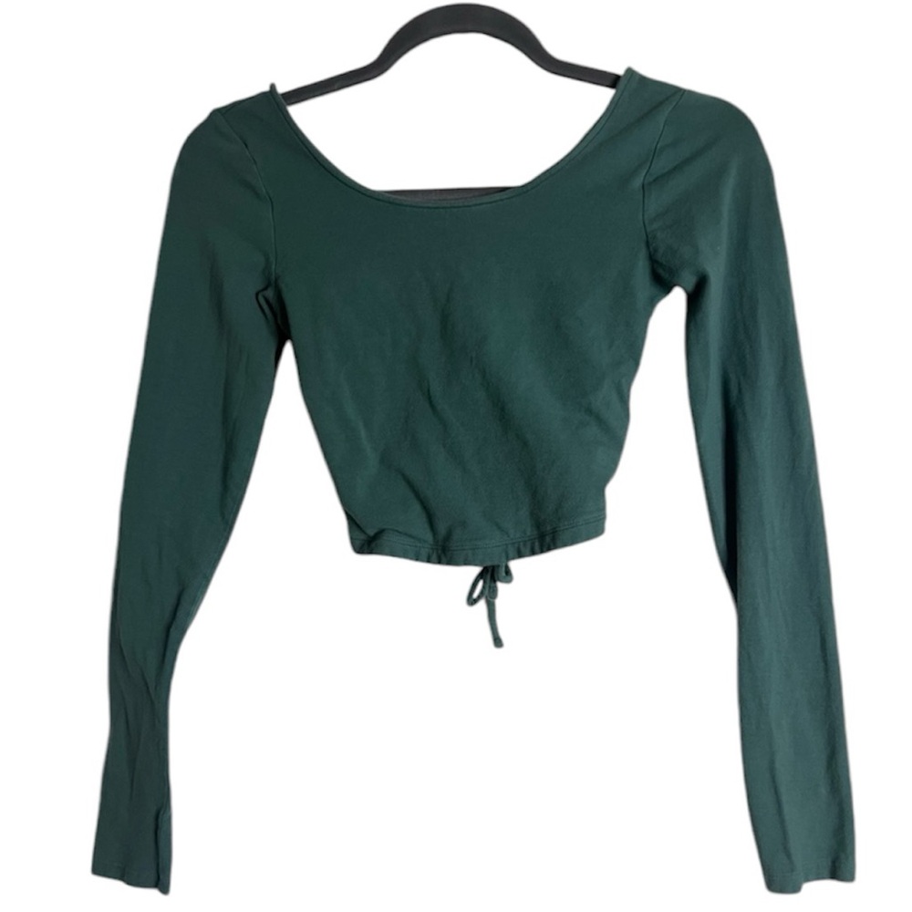 Aeropostale Long Sleeve Cross Back Crop Top
